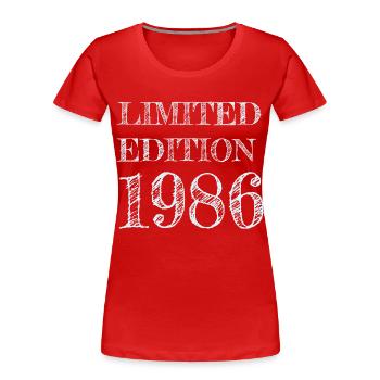 Millésime 1986 - T-shirt bio Premium Femme - rouge - Devant - Mia (176cm)