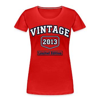 Édition limitée Vintage 2013 College Style - T-shirt bio Premium Femme - rouge - Devant - Mia (176cm)