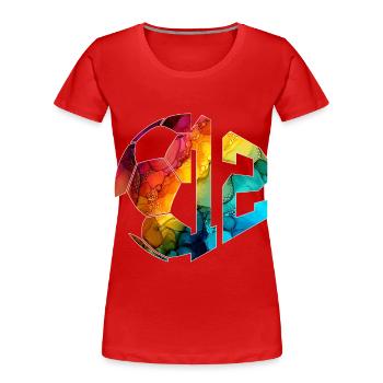 NO. 12 FOOTBALLER NUMBER 12 FOOTBALL 12TH BIRTHDAY - Women's Premium Organic T-Shirt - red - Front - Mia (176cm)