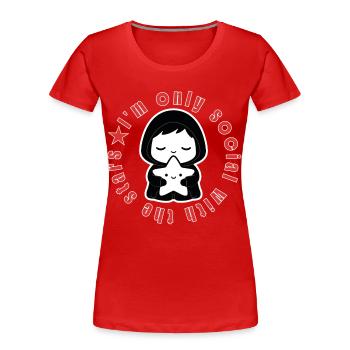 Introvertierter Étoile Social With The Stars - Frauen Premium Bio T-Shirt - Rot - Vorne - Mia (176cm)