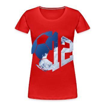 NO. 12 FOOTBALLER NUMBER 12 FOOTBALL 12TH BIRTHDAY - Women's Premium Organic T-Shirt - red - Front - Mia (176cm)