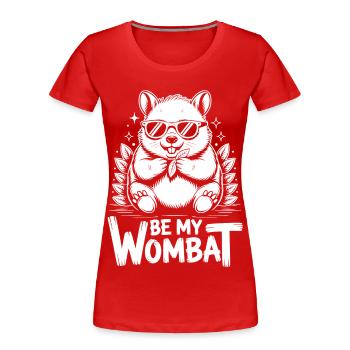 Kawaii Wombat mit Sonnenbrille - Frauen Premium Bio T-Shirt - Rot - Vorne - Mia (176cm)