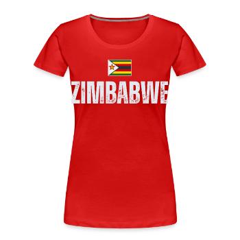 Flagge von Simbabwe, simbabwischer Patriot - Frauen Premium Bio T-Shirt - Rot - Vorne - Mia (176cm)