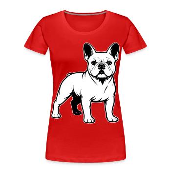 French Bulldog Standing Portrait - Women's Premium Organic T-Shirt - red - Front - Mia (176cm)