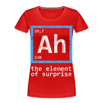 Ah: Element des Überraschungsperiodensystems - Frauen Premium Bio T-Shirt - Rot - Vorne - Mia (176cm)