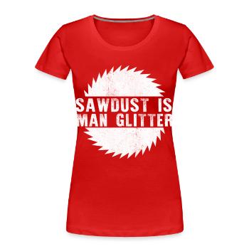 Chemise pailletée de l’Homme Sciure - T-shirt bio Premium Femme - rouge - Devant - Mia (176cm)