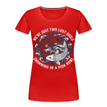 Koi Fisch Japan Tattoo Spruch - Frauen Premium Bio T-Shirt - Rot - Vorne - Mia (176cm)