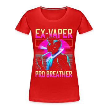 Nichtraucher Ex Raucher Ex Vaper - Frauen Premium Bio T-Shirt - Rot - Vorne - Mia (176cm)