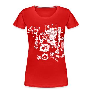 Rouillée - T-shirt bio Premium Femme - rouge - Devant - Mia (176cm)