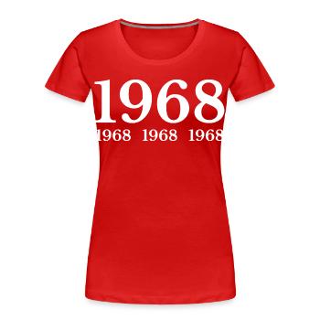 1968 - T-shirt bio Premium Femme - rouge - Devant - Mia (176cm)