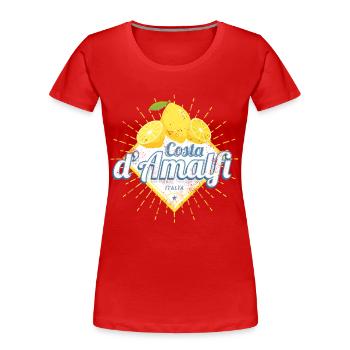 Costa d'Amalfi and Lemon Italy Amalfi Coast - Women's Premium Organic T-Shirt - red - Front - Mia (176cm)