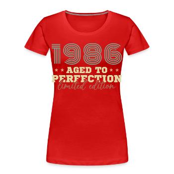 1986 Vintage Retro Geburtstagsgeschenk - Frauen Premium Bio T-Shirt - Rot - Vorne - Mia (176cm)