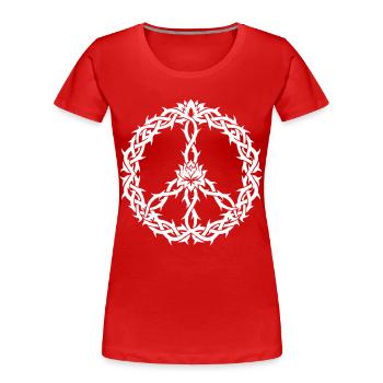 Peacezeichen Dornen Tribal Style - Frauen Premium Bio T-Shirt - Rot - Vorne - Mia (176cm)