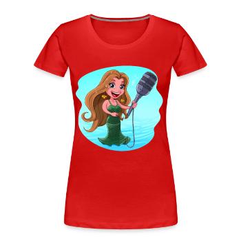 Microphone de karaoké chantant une sirène - T-shirt bio Premium Femme - rouge - Devant - Mia (176cm)