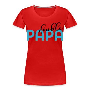 Vater von zwei Kindern - Frauen Premium Bio T-Shirt - Rot - Vorne - Mia (176cm)