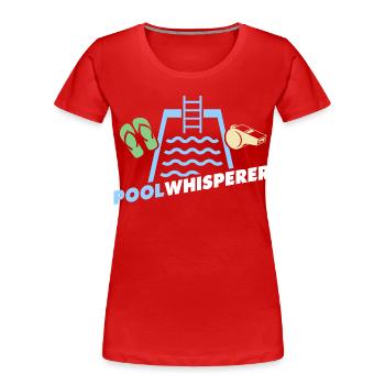 Lifeguards Love Lifeguard Swimmers - Women's Premium Organic T-Shirt - red - Front - Mia (176cm)