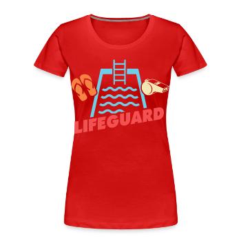 Lifeguards Love Lifeguard Swimmers - Women's Premium Organic T-Shirt - red - Front - Mia (176cm)