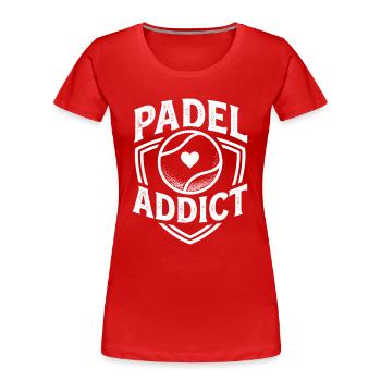 Padel Addict Sport Leidenschaft Lifestyle - Frauen Premium Bio T-Shirt - Rot - Vorne - Mia (176cm)