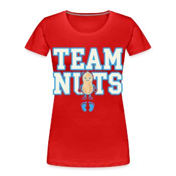 Team Nuts Erdnuss Design - Frauen Premium Bio T-Shirt - Rot - Vorne - Mia (176cm)