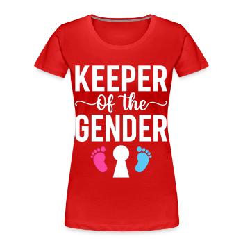 Keeper of the Gender Footprints Design - Women's Premium Organic T-Shirt - red - Front - Mia (176cm)