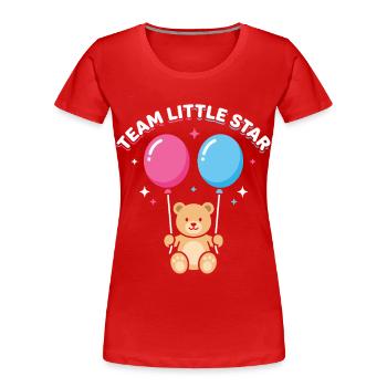 Team Boots Or Bows Western Reveal Design - Frauen Premium Bio T-Shirt - Rot - Vorne - Mia (176cm)