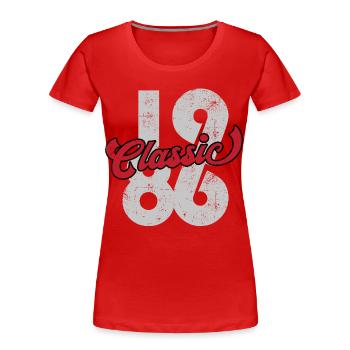 Millésime 1986 - T-shirt bio Premium Femme - rouge - Devant - Mia (176cm)