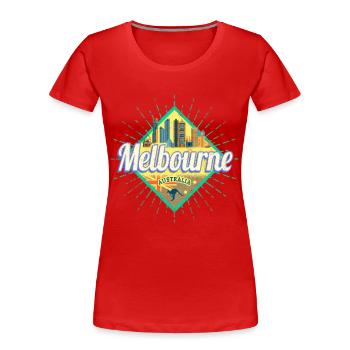 Melbourne Victoria Australien Skyline Souvenir - Frauen Premium Bio T-Shirt - Rot - Vorne - Mia (176cm)