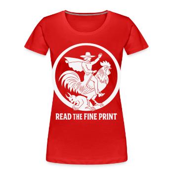 Lies die Kleingedruckte dunkle Folklore - Frauen Premium Bio T-Shirt - Rot - Vorne - Mia (176cm)