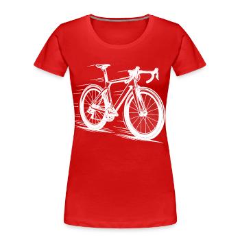 Aero Racer – Speed Line Road Rennrad Bike  - Frauen Premium Bio T-Shirt - Rot - Vorne - Mia (176cm)