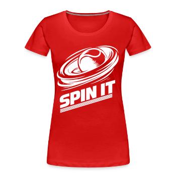 Padel Spin It Sport Leidenschaft Performance - Frauen Premium Bio T-Shirt - Rot - Vorne - Mia (176cm)