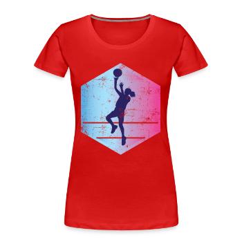 Fille de basket vintage - T-shirt bio Premium Femme - rouge - Devant - Mia (176cm)
