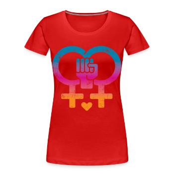 Frauenrechte Frauenpower - Frauen Premium Bio T-Shirt - Rot - Vorne - Mia (176cm)