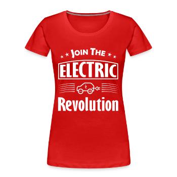 Join The Electric Revolution - Frauen Premium Bio T-Shirt - Rot - Vorne - Mia (176cm)