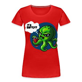 Grumpy Kraken - Women's Premium Organic T-Shirt - red - Front - Mia (176cm)