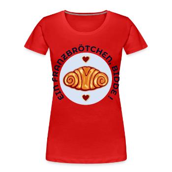 Franzbrötchen Gebäck - Frauen Premium Bio T-Shirt - Rot - Vorne - Mia (176cm)