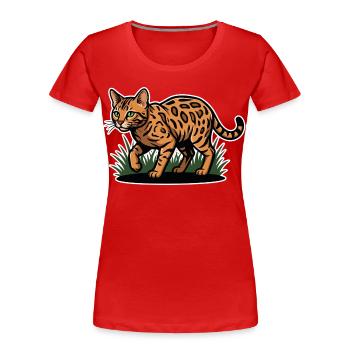 Vintage Waldplündernde gefleckte Bengalkatze - Frauen Premium Bio T-Shirt - Rot - Vorne - Mia (176cm)