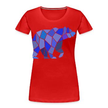 Geometric Bear in Mosaic - Women's Premium Organic T-Shirt - red - Front - Mia (176cm)