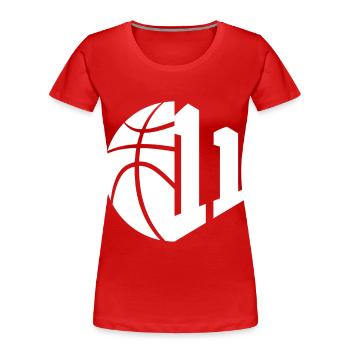 NR. 11 NUMMER 11 BASKETBALL 11. GEBURTSTAG - Frauen Premium Bio T-Shirt - Rot - Vorne - Mia (176cm)