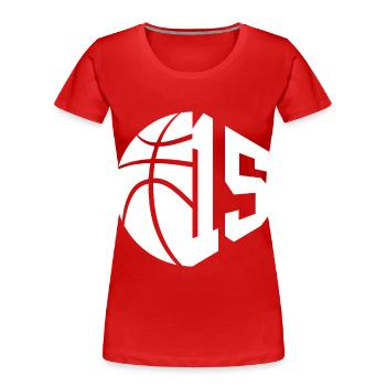 NR. 15 NUMMER 15 BASKETBALL 15. GEBURTSTAG - Frauen Premium Bio T-Shirt - Rot - Vorne - Mia (176cm)