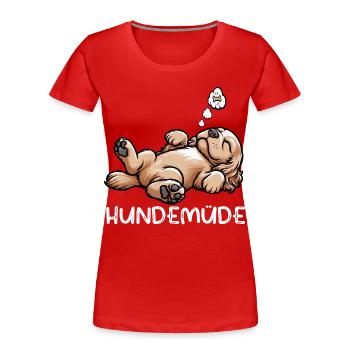 Hundemüde Cocker Spaniel Cockerhund Cockerbesitzer - Frauen Premium Bio T-Shirt - Rot - Vorne - Mia (176cm)