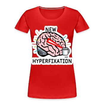 Hyperfix Brain Laser - Women's Premium Organic T-Shirt - red - Front - Mia (176cm)