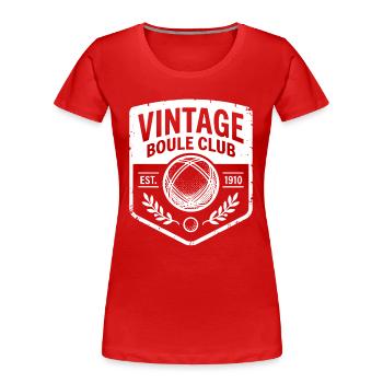 Vintage Boule Club Est 1910 Petanque Sport - Frauen Premium Bio T-Shirt - Rot - Vorne - Mia (176cm)