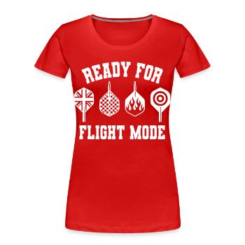 Ready for Flight Mode Dart Flights Pro Sport - Frauen Premium Bio T-Shirt - Rot - Vorne - Mia (176cm)