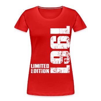 65 Year Old 1961 Man Woman Birthday Gift - Women's Premium Organic T-Shirt - red - Front - Mia (176cm)