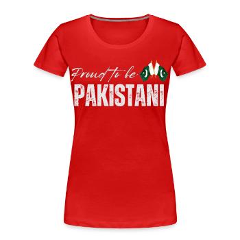 Stolzer Pakistani, ich liebe Pakistan - Frauen Premium Bio T-Shirt - Rot - Vorne - Mia (176cm)
