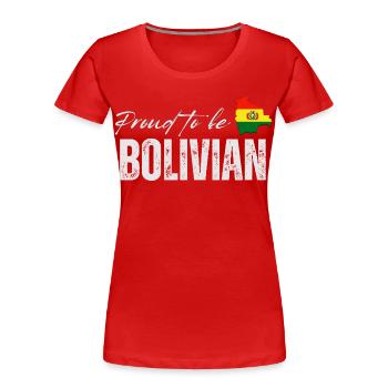 Bolivianer stolz, ich liebe Bolivien - Frauen Premium Bio T-Shirt - Rot - Vorne - Mia (176cm)