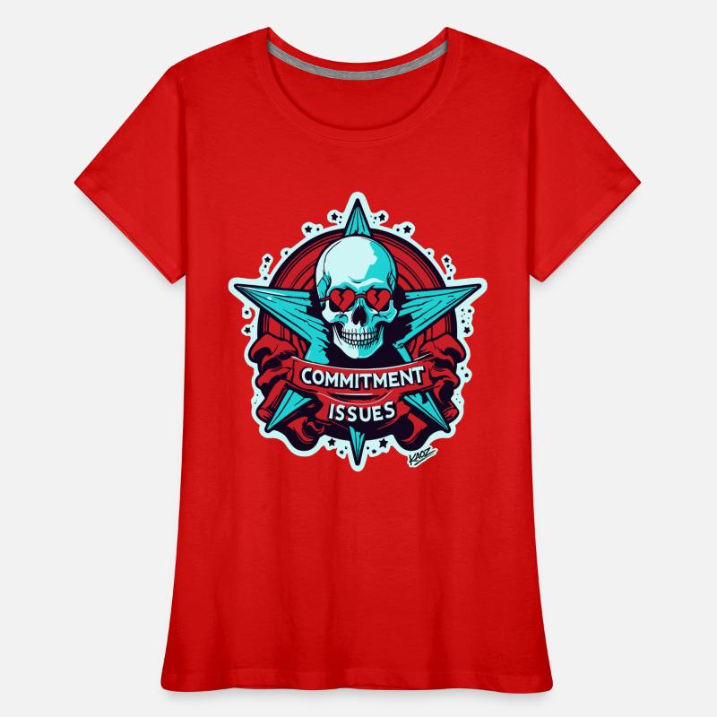Commitment Issues Skull Badge Women's Premium Organic T-Shirt