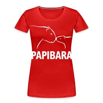 Papibara - Capybara Father and Child - Women's Premium Organic T-Shirt - red - Front - Mia (176cm)