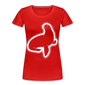 Robbe Seehund Jungen Kinder Herren Robben - Frauen Premium Bio T-Shirt - Rot - Vorne - Mia (176cm)