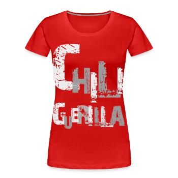 Typographie du Chili Grunge, Chili Guerrilla - T-shirt bio Premium Femme - rouge - Devant - Mia (176cm)
